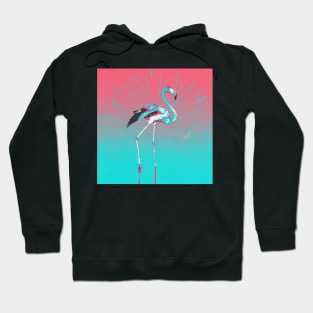 Retro Illustration Of Flamingo Hoodie